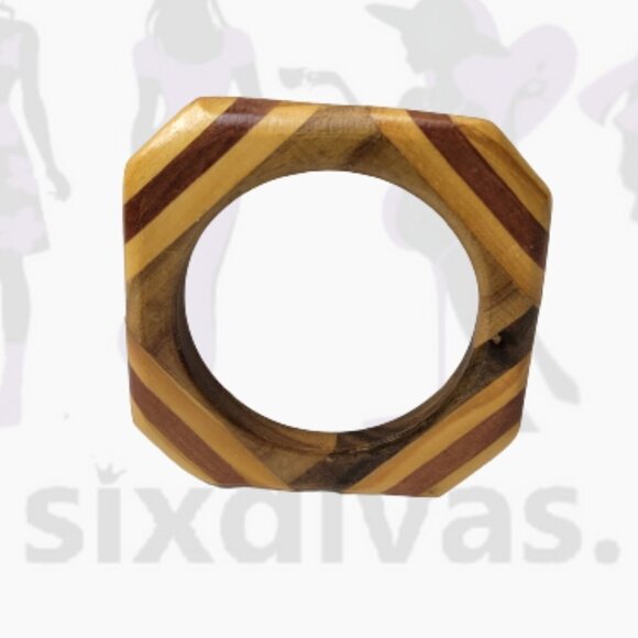 Square Wooden Bangle - Picture 2 of 10